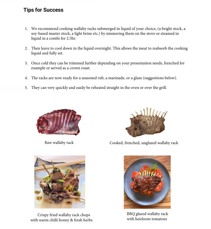 Wallaby Rib Racks 600 gm
