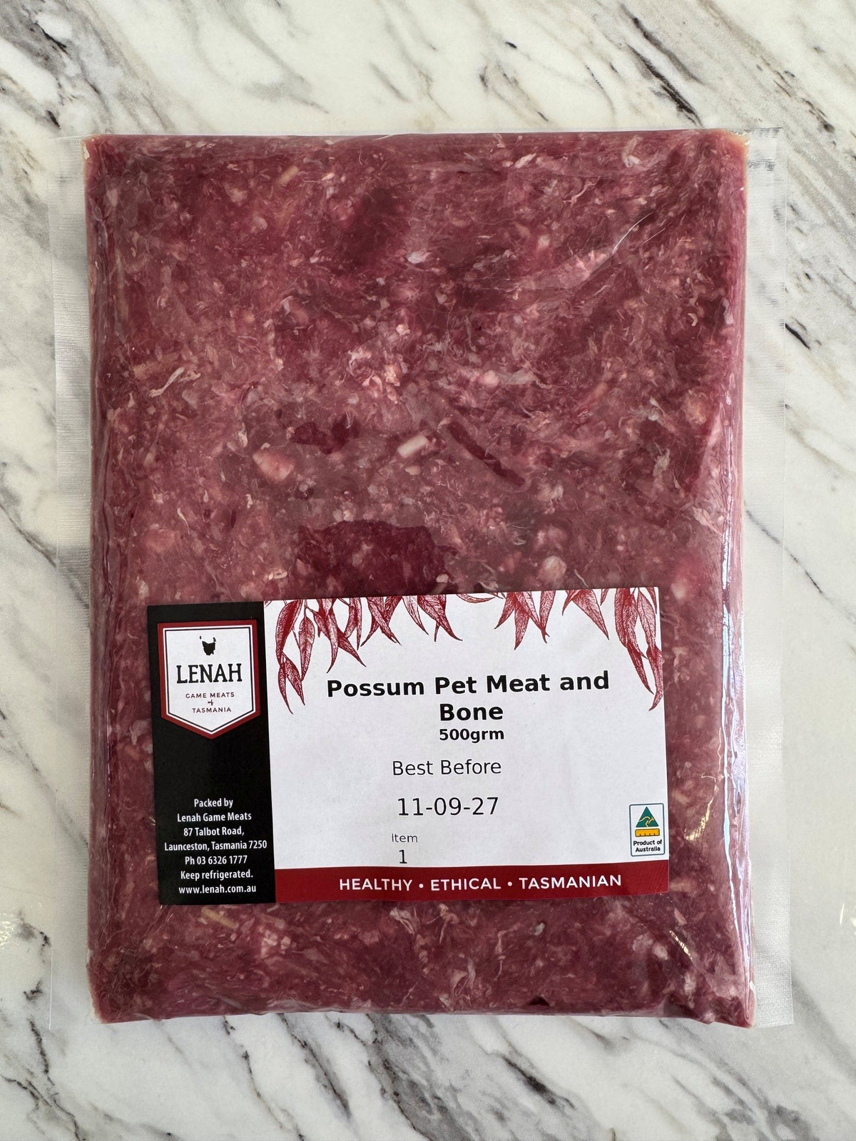 Possum for Pets (minced meat and bones) 500 gm SW